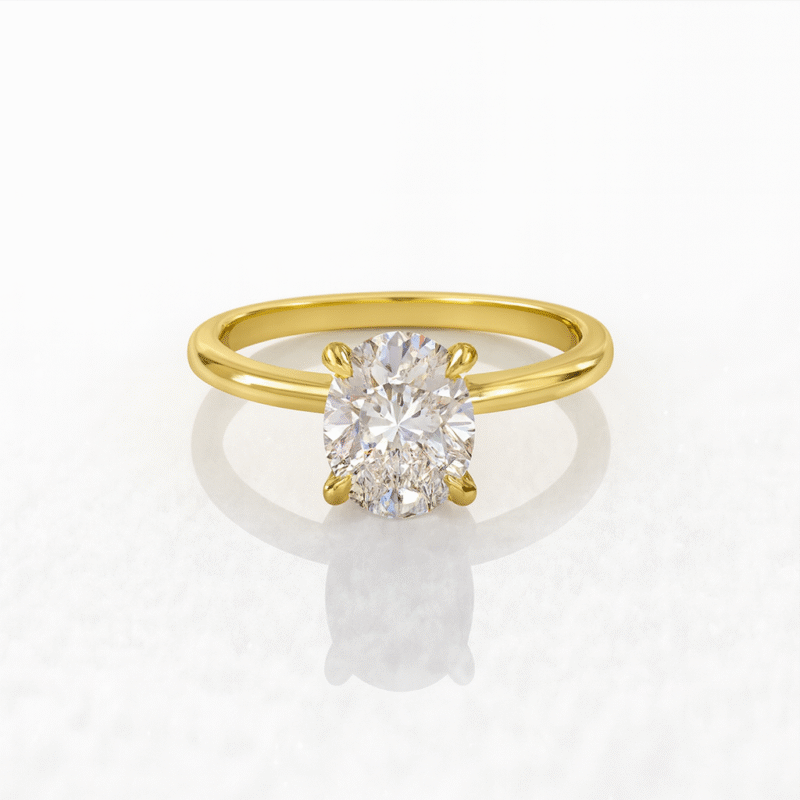 925 Sterling Silver 1CT Oval Solitaire Korean Diamond Ring