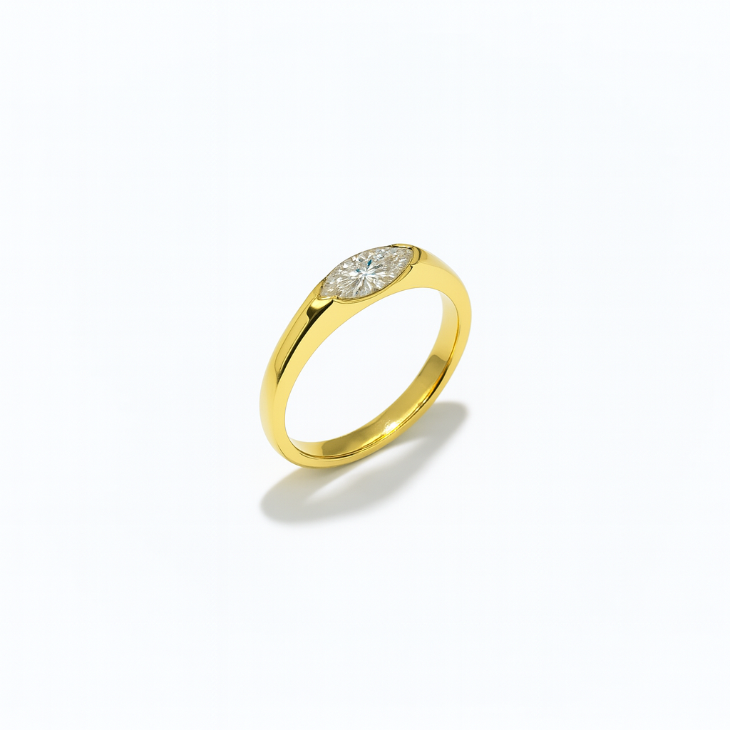 925 Sterling Silver Marquise Cut Solitaire Ring