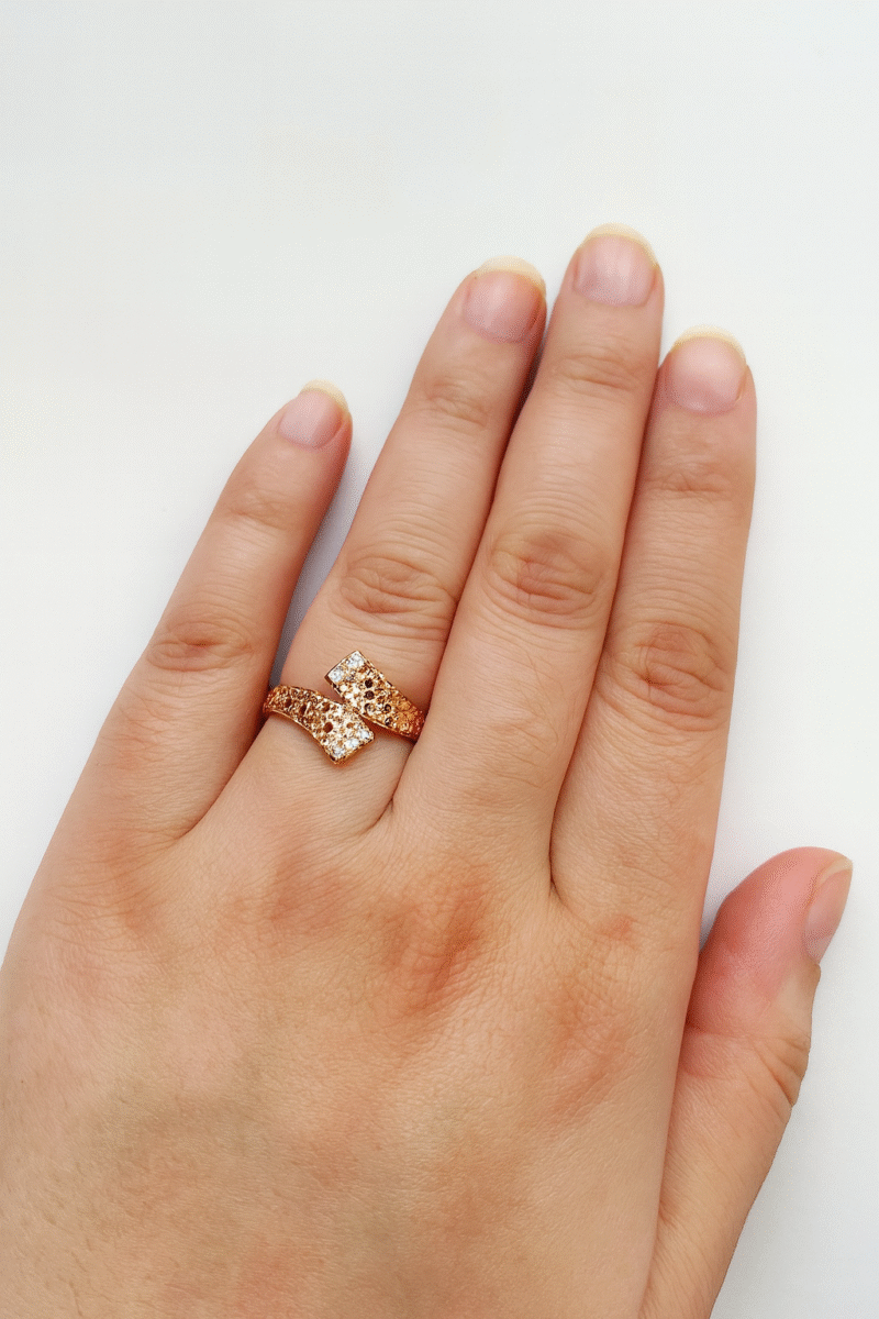 925 Silver Open Band Diamond Ring