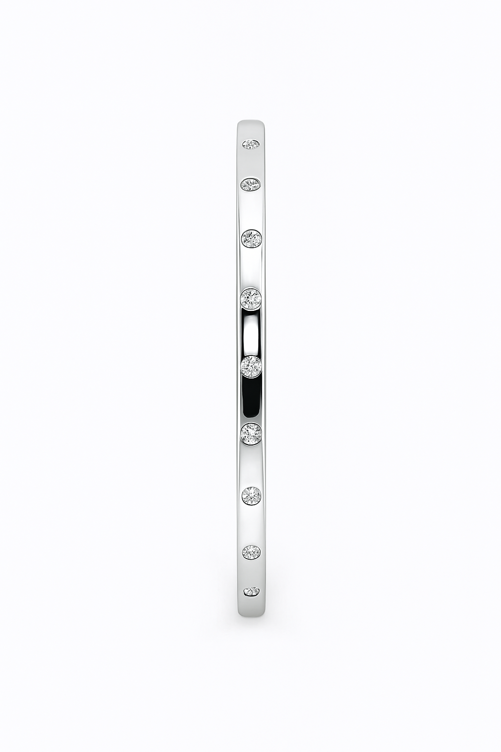 925 Sterling Silver Slim Diamond Bangle