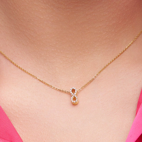 925 Sterling Silver Vertical Infinity Pendant Necklace