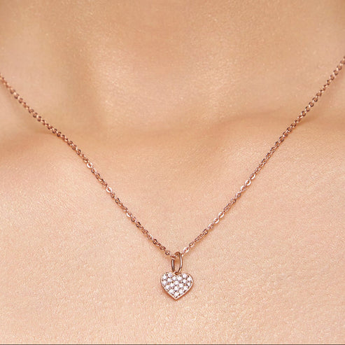Classic Pave Heart Necklace
