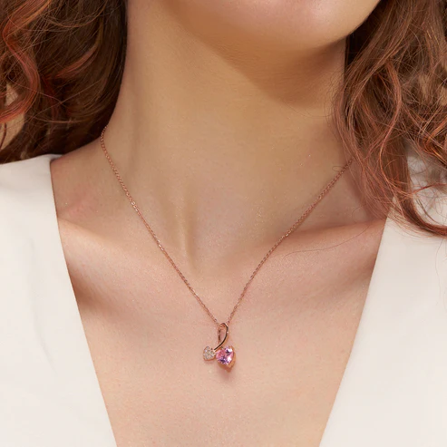 Double Heart Pendant Necklace
