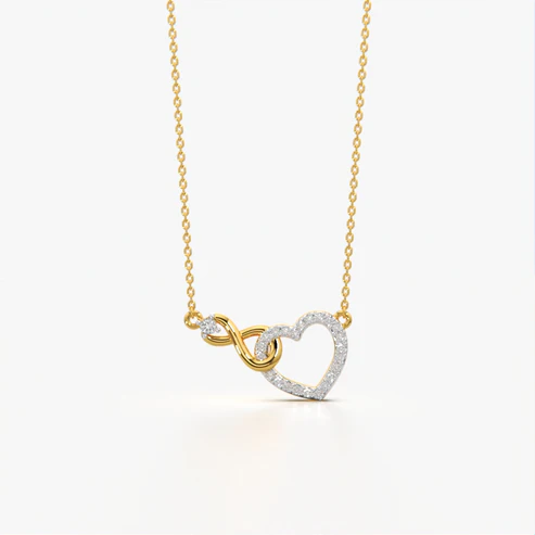 Interlocked Infinity and Heart Necklace